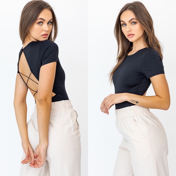 All Tied Up Black Lace Up Bodysuit - Picture 7 of 8